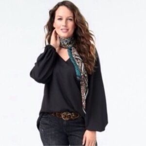 CAbi Black Swanky Long Sleeve Tunic Top Medium Excellent Condition